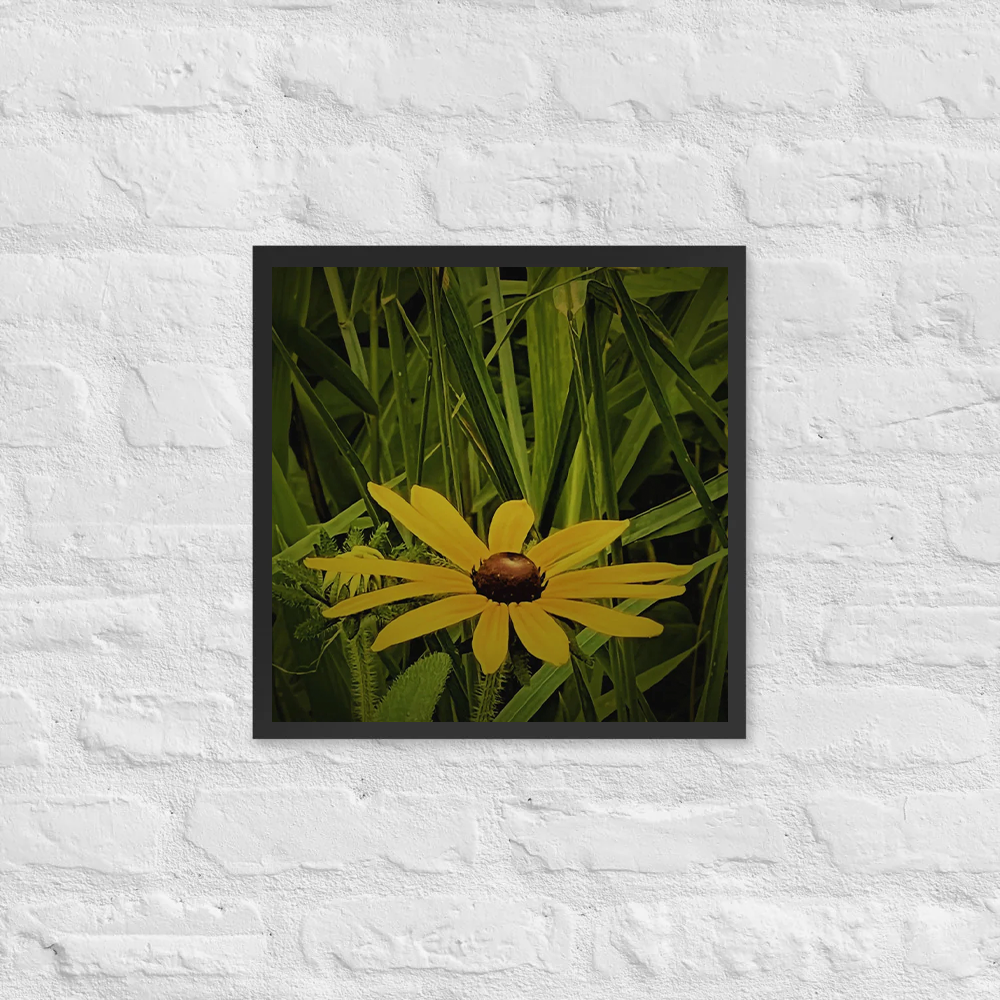 Single yellow flower with friends